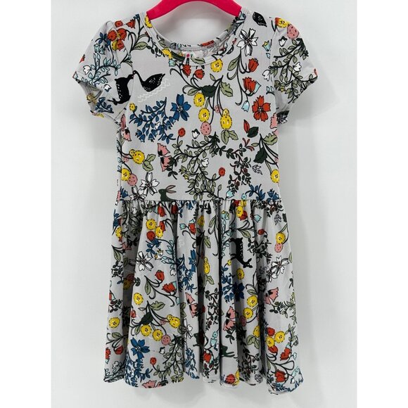 Dotdotsmile Girls Dress Size 2T Gray with Flowers and Animals New With Tags - Picture 1 of 4